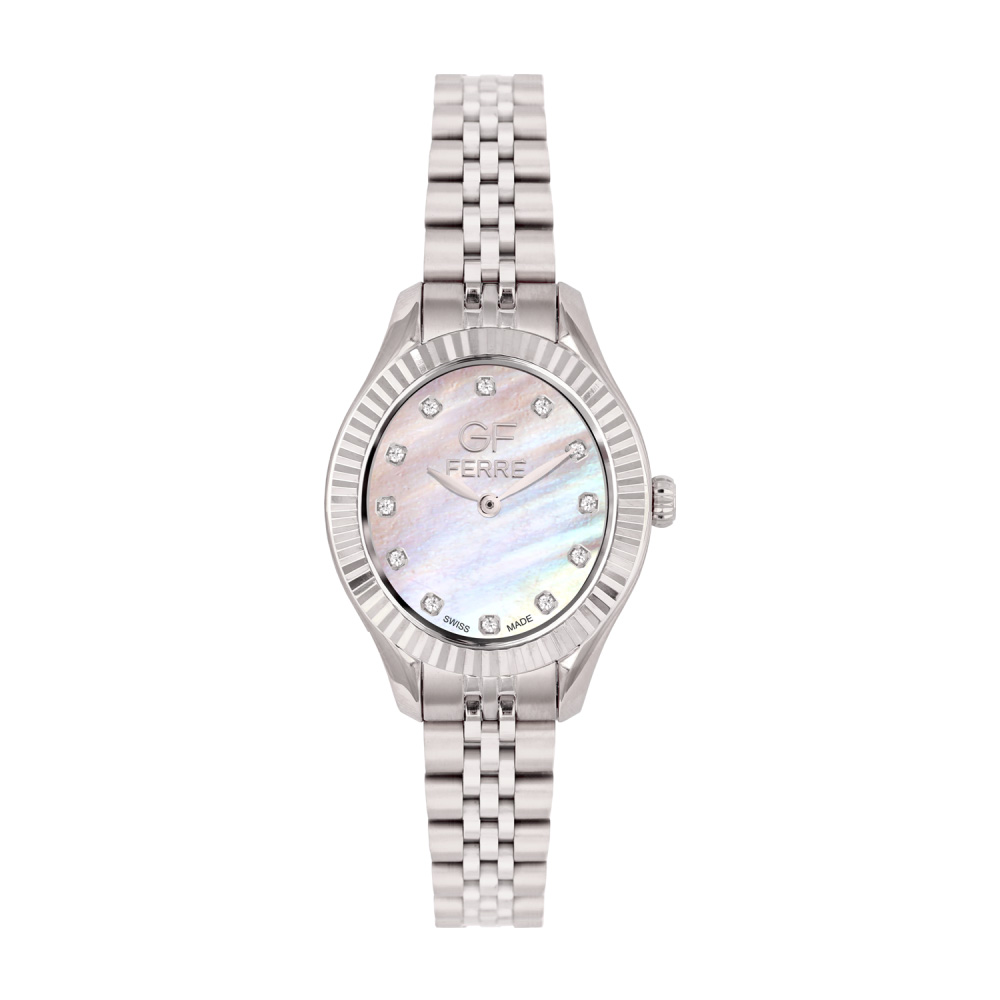 Picture of GF Ferre Women's Mother of Pearl Dial Stainless Steel Zircon Watch GFSS8063LZ