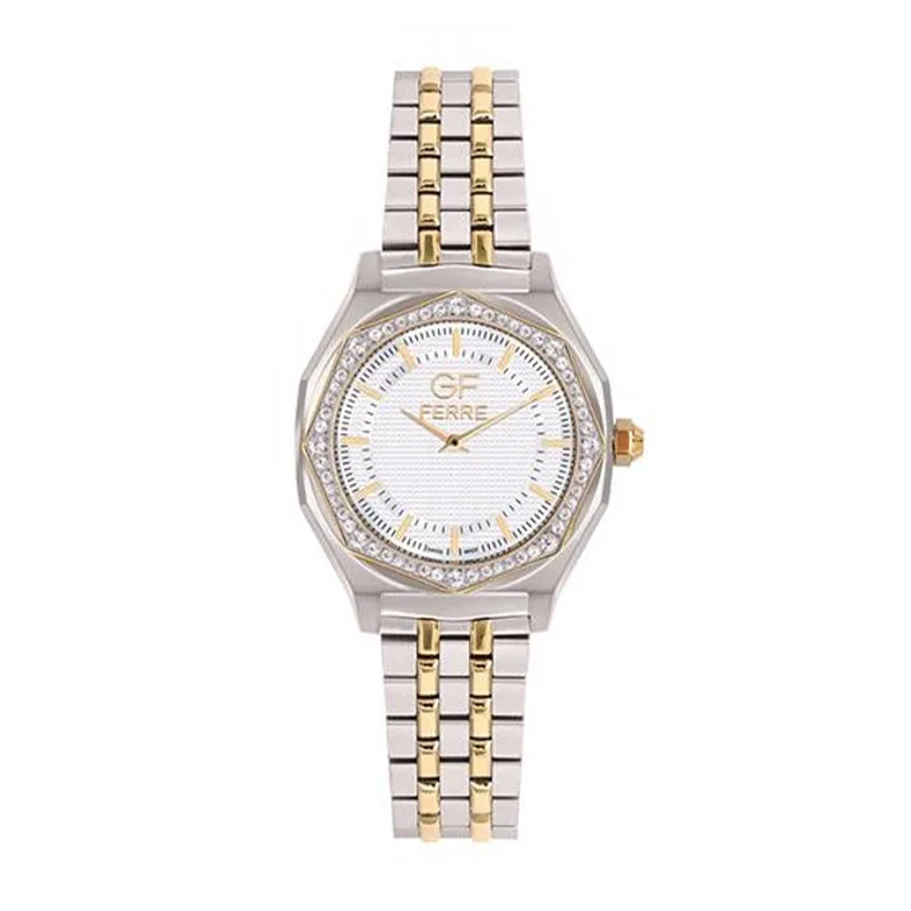 Picture of GF Ferre Women's White Dial Two-Tone Zircon Watch GFTG8064LZ
