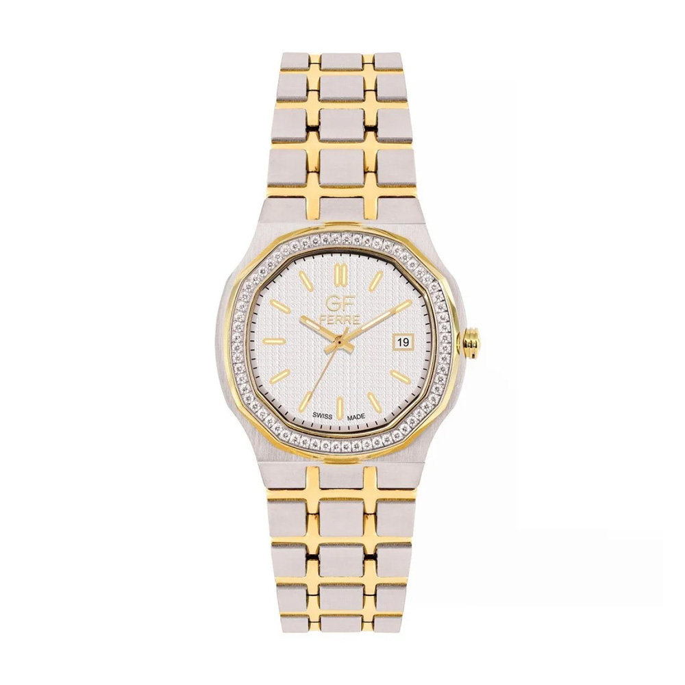 Picture of GF Ferre Women's White Dial Two-Tone Zircon Watch GFTG8067LZ