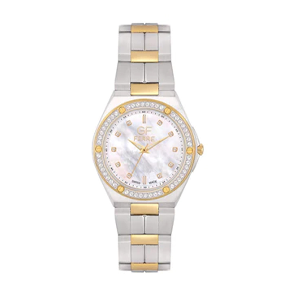Picture of GF Ferre Women's Mother of Pearl Dial Two-Tone Zircon Watch GFTG8070LZ