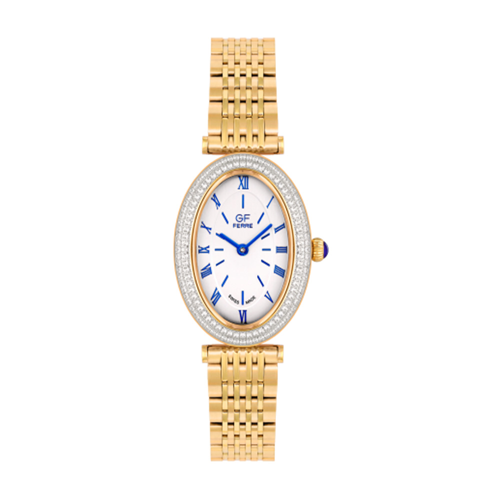 Picture of GF Ferre Women's Silver Dial Gold Plated Zircon Watch GFGP8090LZ