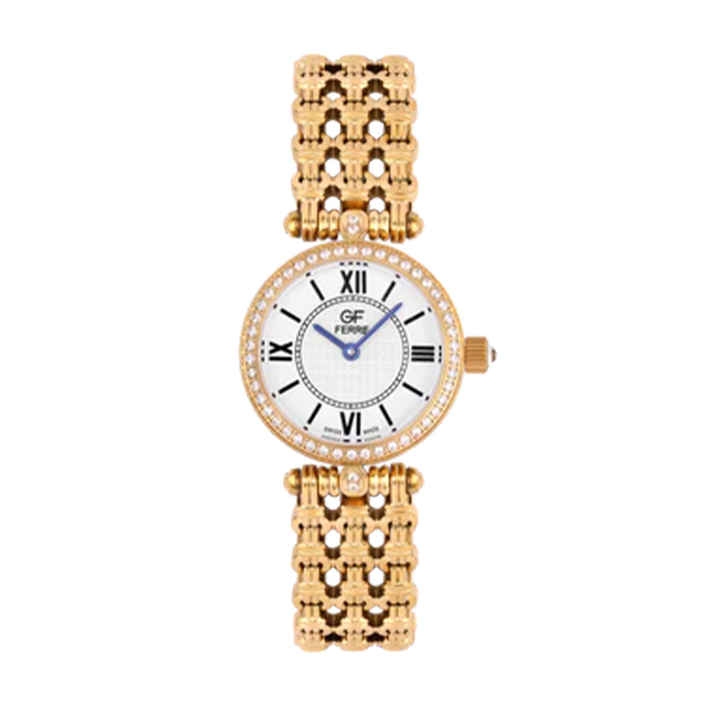 Picture of GF Ferre Women's White Dial Gold Plated Zircon Watch GFGP958LZ