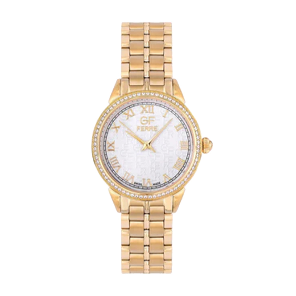 Picture of GF Ferre Women's Silver Dial Gold Plated Zircon Watch GFGP5027LZ