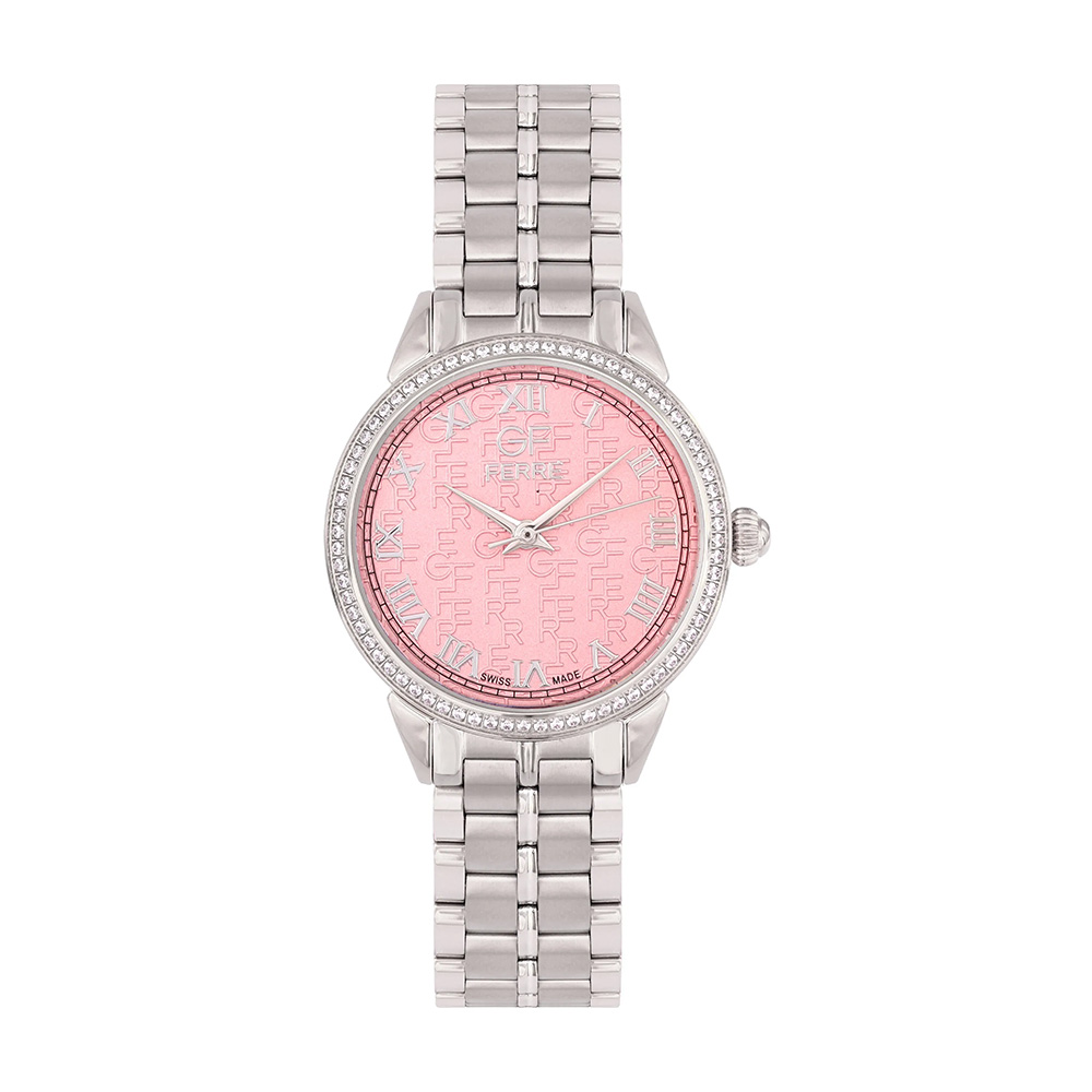 Picture of GF Ferre Women's Pink Dial Stainless Steel Zircon Watch GFSS5027LZ
