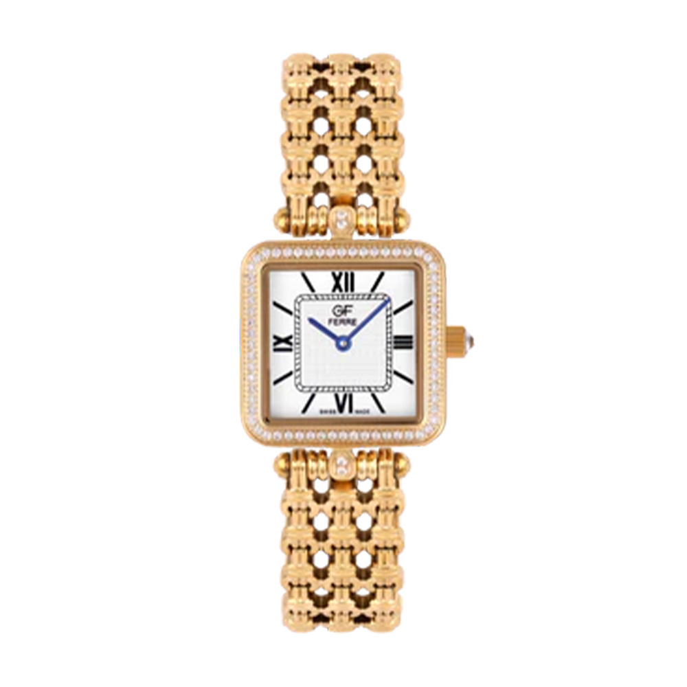 Picture of GF Ferre Women's White Dial Gold Plated Zircon Watch GFGP8069LZ