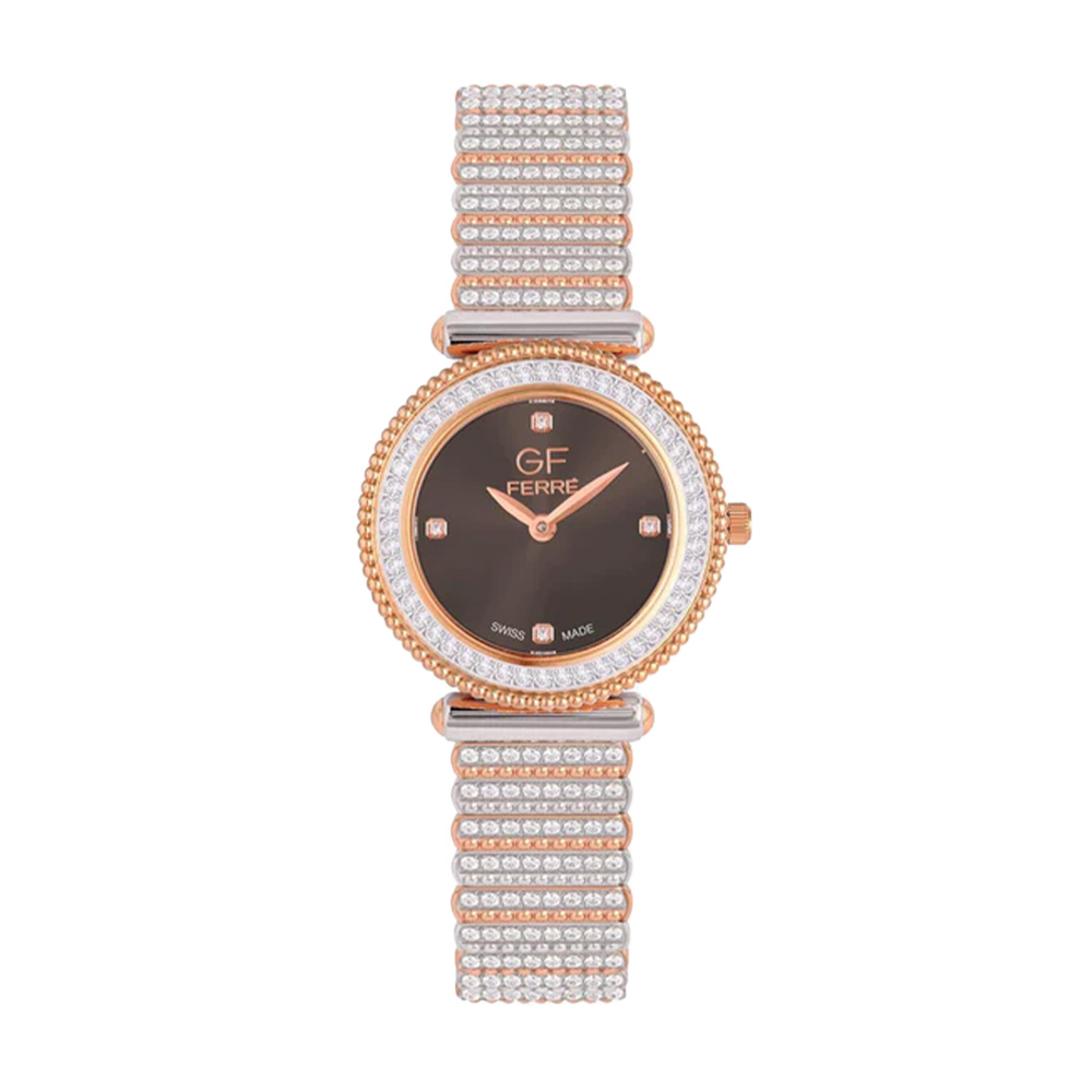 Picture of GF Ferre Women's Grey Dial Two-Tone Rose Gold Zircon Watch GFTR8079LZ