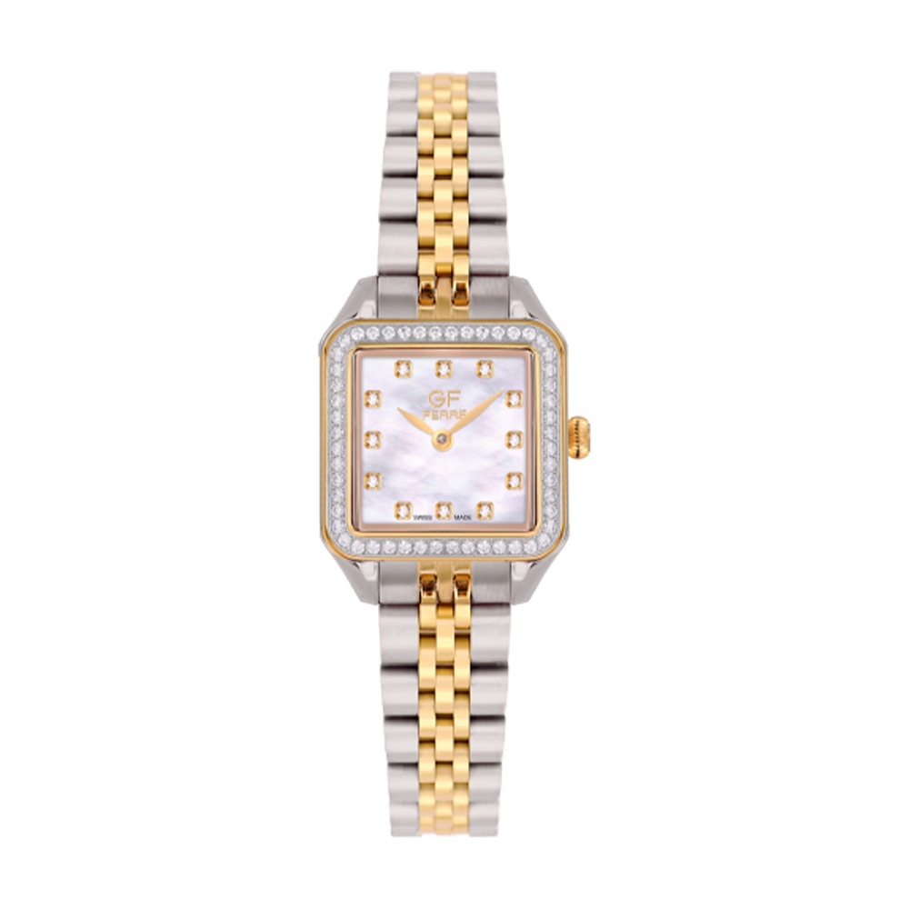 Picture of GF Ferre Women's Mother of Pearl Dial Two-Tone Zircon Watch GFTG170083LZ